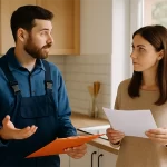 ChatGPT Image of a homeowner asking a contractor questions